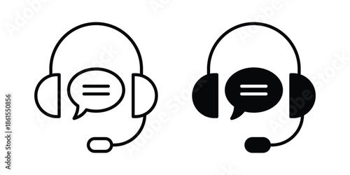 Online support icons in different styles. Simple icon design