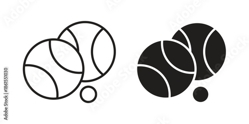 Petanque icons in different styles. Simple icon design