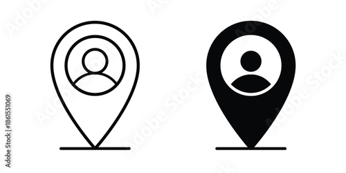 Placement icons in different styles. Simple icon design