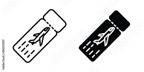 Plane Ticket icons in different styles. Simple icon design