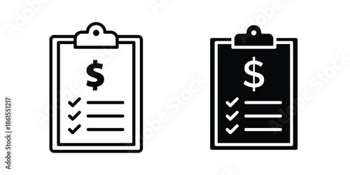 Price list icons in different styles. Simple icon design