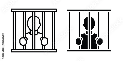 Prisoner icons in different styles. Simple icon design