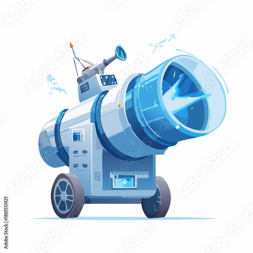 Futuristic science machine with wheels