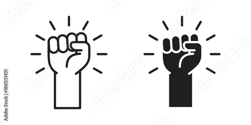 Rebellion icons in different styles. Simple icon design