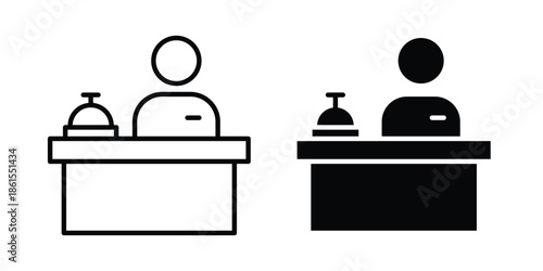 Reception icons in different styles. Simple icon design