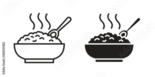 Risotto icons in different styles. Simple icon design