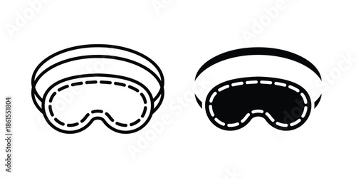 Sleeping mask icons in different styles. Simple icon design