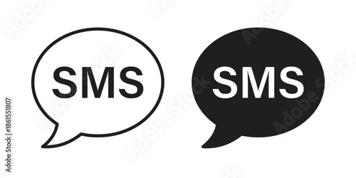 SMS icons in different styles. Simple icon design