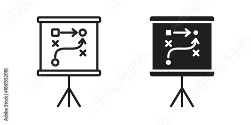 Strategical planning icons in different styles. Simple icon design
