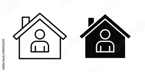 Tenant icons in different styles. Simple icon design