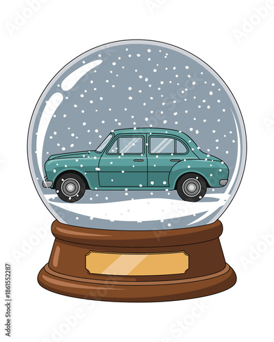 Snow Globe with Vintage Car