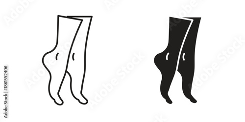 Tiptoe feet icons in different styles. Simple icon design