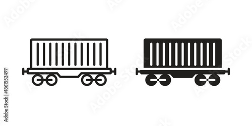 Train cargo icons in different styles. Simple icon design