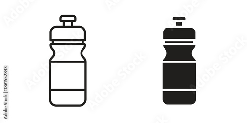 Water bottle icons in different styles. Simple icon design