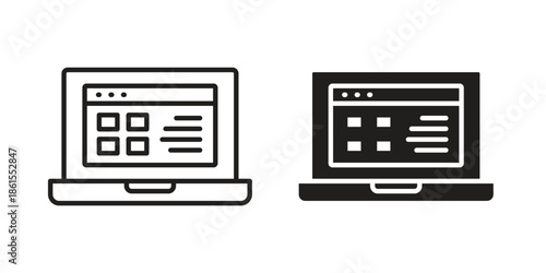 Web portal icons in different styles. Simple icon design