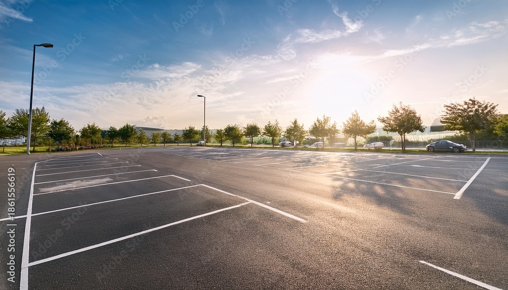 Fototapeta premium a pristine parking lot showing efficiency readiness for commercial property use