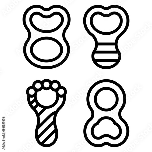 set of baby rattle  vector icons