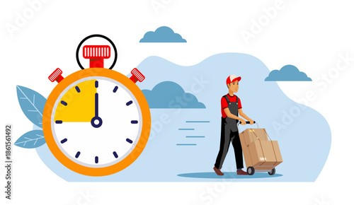 Illustration of Delivery Service Concept has been established
