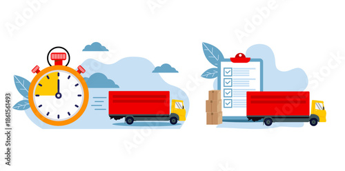 Illustration of Delivery Service Concept has been established
