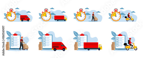 Illustration of Delivery Service Concept has been established
