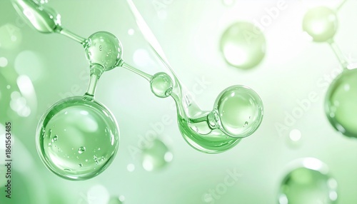 分子構造で可視化する鎮静系美容成分 グリーン美容科学背景 ジェネレーティブAI