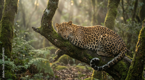 leopard in the tree sleeping