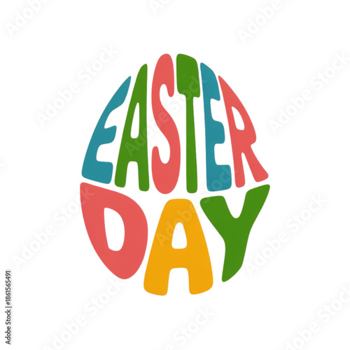 Easter day celebration with colorful egg Vector illustration isolated on white background