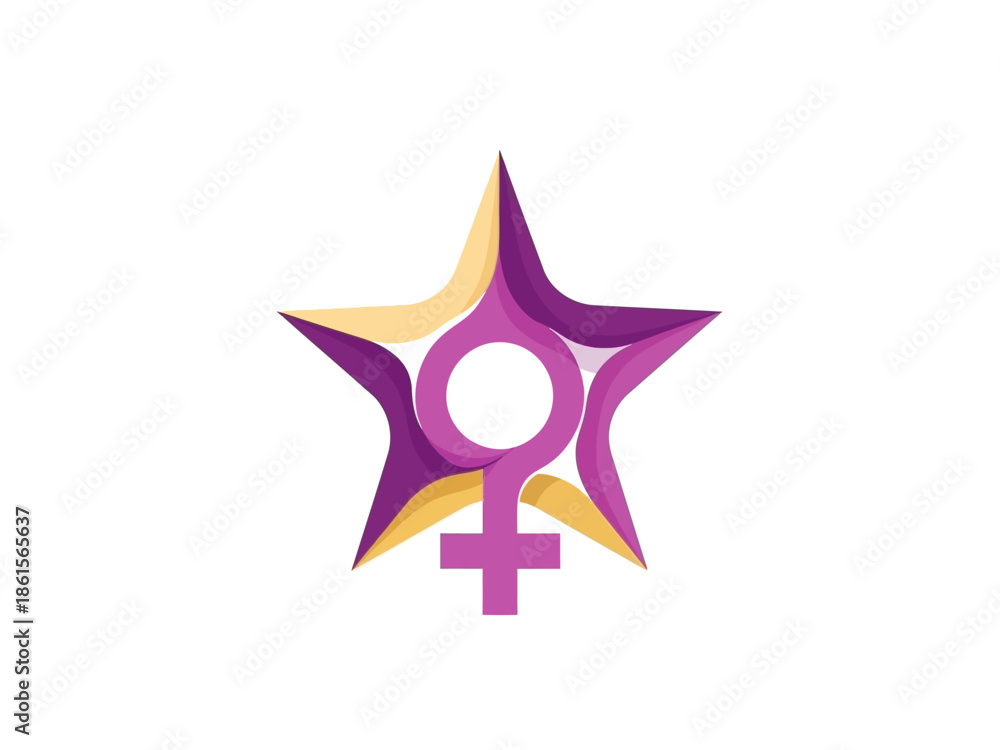 Obraz premium Feminist Star Logo A Symbol of Empowerment and Equality for Women's Rights and Advocacy