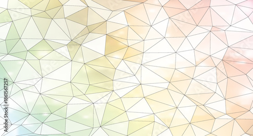 Abstract geometric network with soft pastel gradient, connected polygons and dotted lines for modern tech background