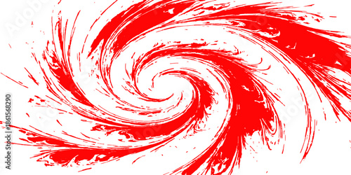 An abstract red swirl background features a 3d fractal pattern with liquid motion and a spiral vortex shape to create a colorful Valentine heart illustration
