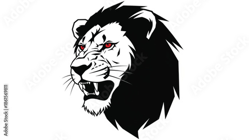 lion head vector whith red eye