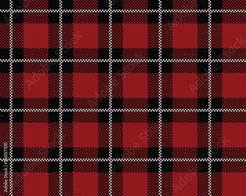 Tartan plaid pattern, deep crimson tartan plaid seamless pattern. Classic Scottish plaid check fabric texture background for clothing design