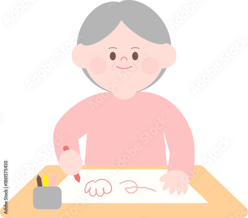 그림 그리는 할머니