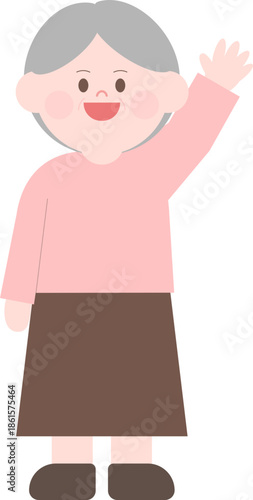 인사하는 할머니