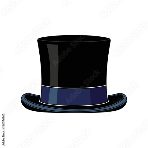 Abraham Lincoln-style top hat icon in black and blue for historic or patriotic design