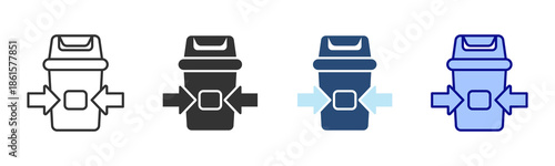 Waste Sorting Icon Set. Designed In Multi Style