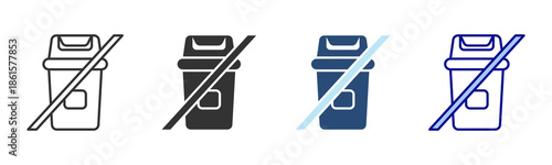 No Waste Icon Set. Designed In Multi Style