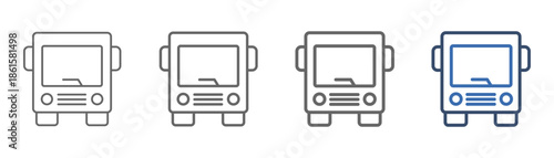 
outline icon set of buses with public transport design