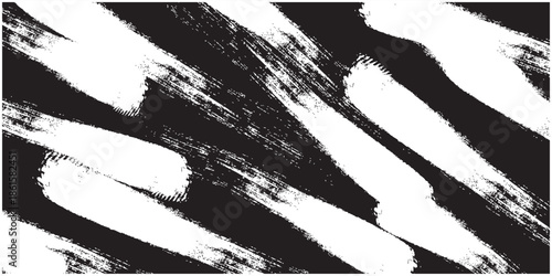 Abstract Black and White Brush Strokes Texture Background.