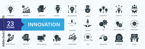 Innovation Icon Pack Glyph Style Illustration Vector