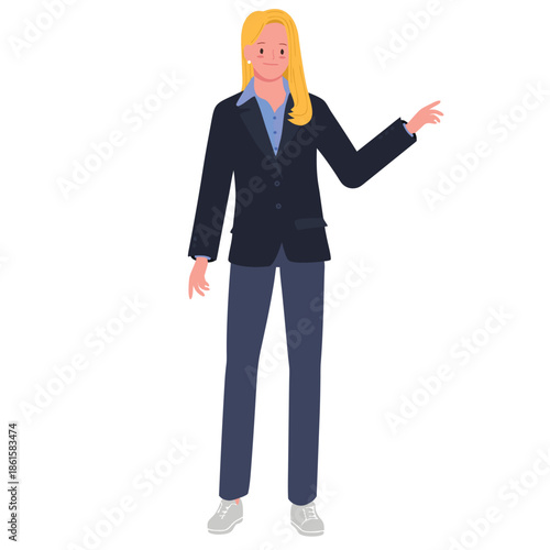 business woman pointing at something