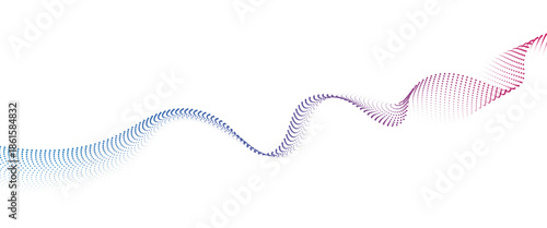 Flowing Dot Wave halftone gradient pattern on transparent background	
