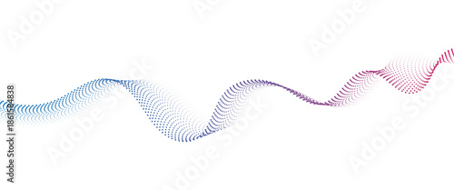 Flowing Dot Wave halftone gradient pattern on transparent background	
