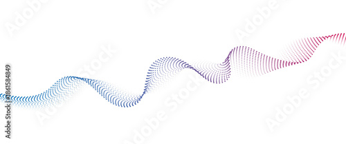 Flowing Dot Wave halftone gradient pattern on transparent background	
