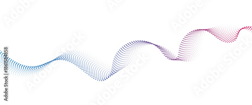 Flowing Dot Wave halftone gradient pattern on transparent background	
