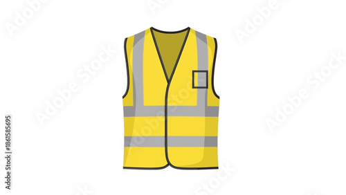 Yellow safety vest with reflective stripes for construction and safety gear