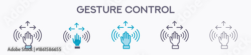 Gesture Control Element For Design Graphic - Multi Styles. Vector Illustration Of Two Colored And Black. Multiple Icons Designs Can Be Used For Mobile, Ui, Web 