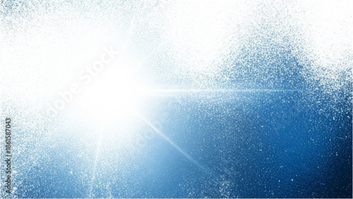 A radiant sunbeam illuminates the serene ocean surface from a high angle viewpoint