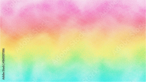 A vibrant abstract background with colorful clouds in pastel shades viewed from a straight-on perspective