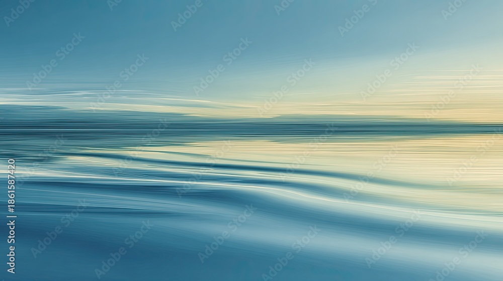 Obraz premium Serene Ocean Horizon at Dusk with Calm Waters and Subtle Color Gradients in Tranquil Atmosphere